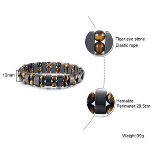 Double Hematite Tiger's Eye Bracelet