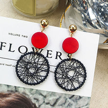 Load image into Gallery viewer, Big Round Hollow Mesh Drop Earrings
