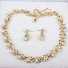 Load image into Gallery viewer, Pearl Necklace Earring Jewelry Set
