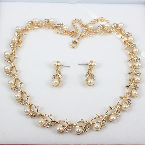 Pearl Necklace Earring Jewelry Set