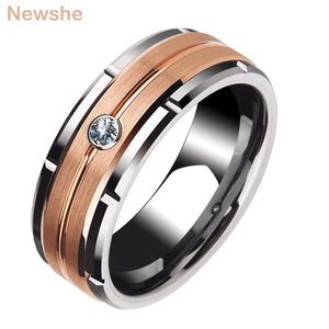 Newshe Men's Tungsten Carbide 8mm Ring