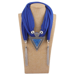 Pendant Scarf Necklace With Tassel