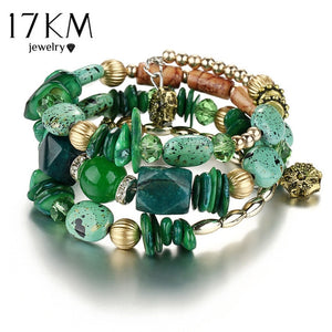 17KM Multilayer Beads Charm Bracelet