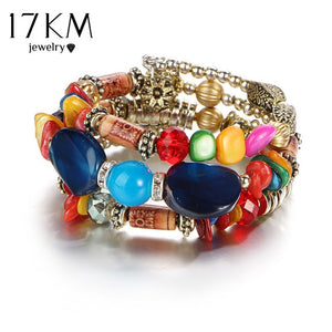 17KM Multilayer Beads Charm Bracelet