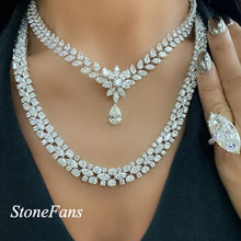 Load image into Gallery viewer, Stone Fans Trendy Bridal Jewelry Set
