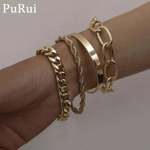 PuRui 4-pcs Chain Bracelet Set