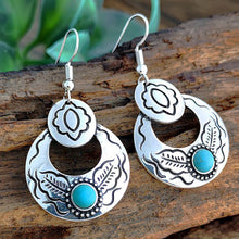 Load image into Gallery viewer, Vintage Boho Turquoise Dangle Earrings
