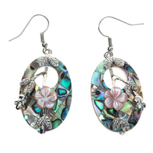 Load image into Gallery viewer, Abalone Shell Flower Dangle Earrings
