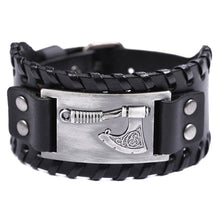 Load image into Gallery viewer, LIKGREAT Viking Leather Wristband Cuff
