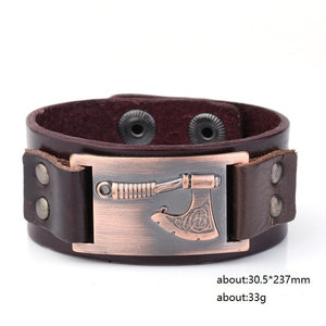 LIKGREAT Viking Leather Wristband Cuff