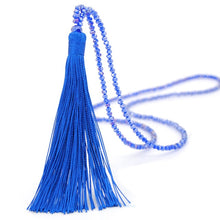 Load image into Gallery viewer, Long Fringe Tassel on Glass Beads Necklace
